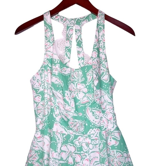 LILLY PULITZER Zo Beach Bash Racerback Dress Size Small in Glenda Green Print - Picture 2 of 12